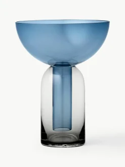 Mondgeblazen glazen vaas Torus, H 20 cm