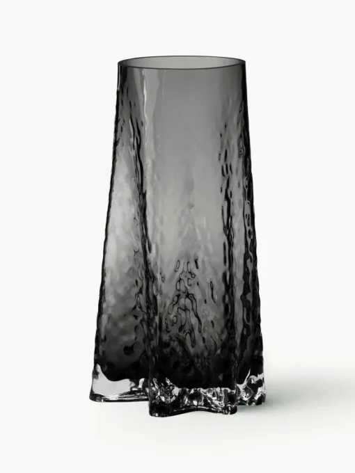 Mondgeblazen glazen vaas Gry met gestructureerde oppervlak, H 30 cm