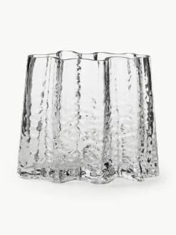 Mondgeblazen glazen vaas Gry met gestructureerde oppervlak, H 19 cm