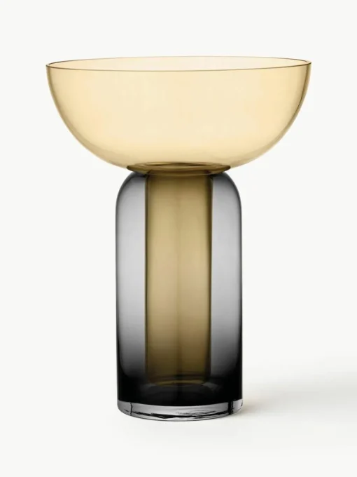 Mondgeblazen glazen vaas Torus, H 33 cm