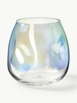 Mondgeblazen glazen vaas Rainbow, H 17 cm