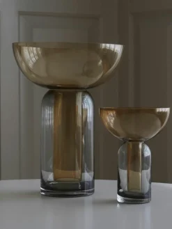Mondgeblazen glazen vaas Torus, H 20 cm