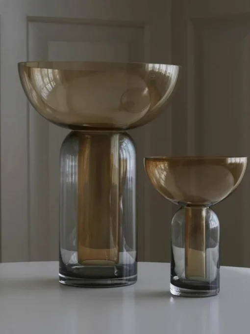 Mondgeblazen glazen vaas Torus, H 20 cm