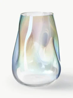 Mondgeblazen glazen vaas Rainbow, H 26 cm
