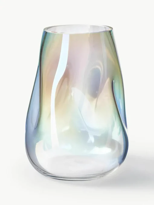Mondgeblazen glazen vaas Rainbow, H 26 cm