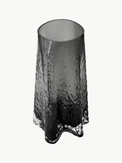 Mondgeblazen glazen vaas Gry met gestructureerde oppervlak, H 30 cm