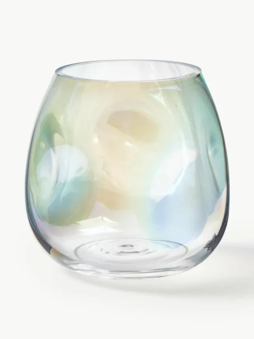 Mondgeblazen glazen vaas Rainbow, H 17 cm