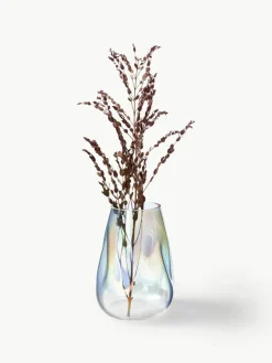 Mondgeblazen glazen vaas Rainbow, H 26 cm