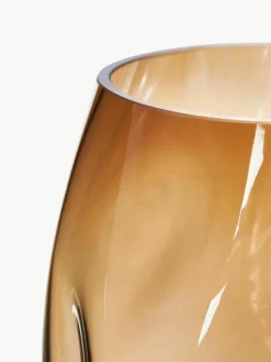 Mondgeblazen glazen vaas Luster, H 17 cm
