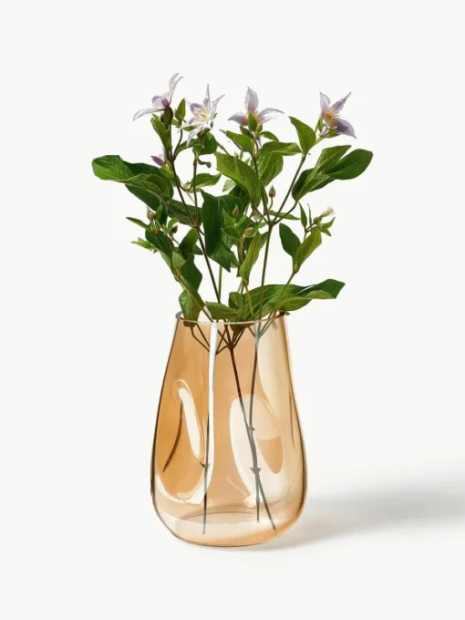Mondgeblazen glazen vaas Luster, H 26 cm