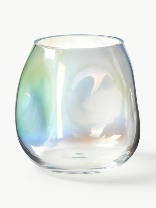 Mondgeblazen glazen vaas Rainbow, H 17 cm