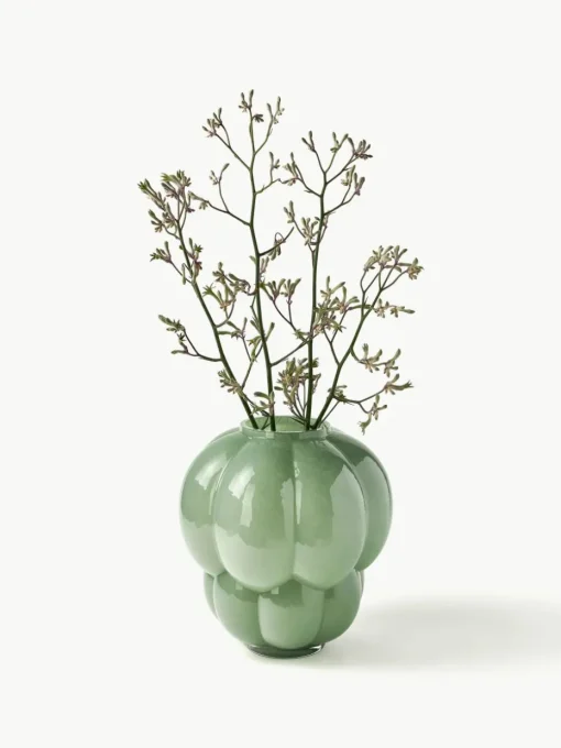 Mondgeblazen glazen vaas Uva, H 35 cm