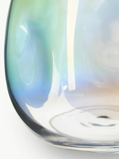 Mondgeblazen glazen vaas Rainbow, H 17 cm