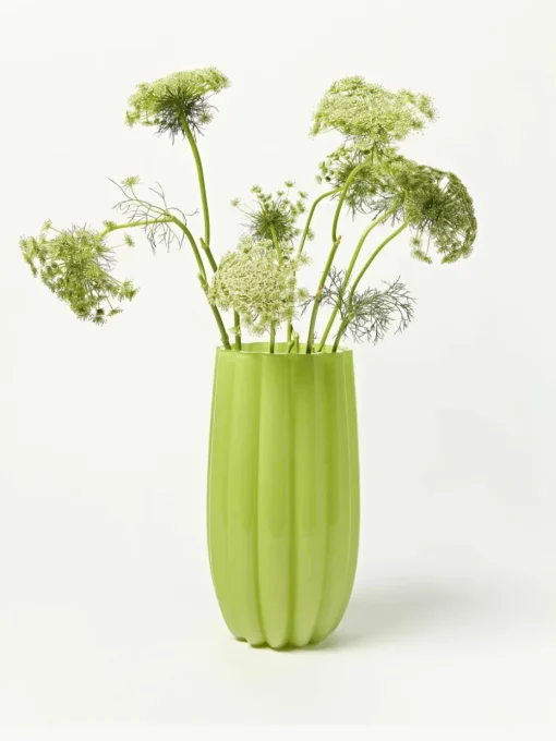 Mondgeblazen glazen vaas Melon, H 38 cm