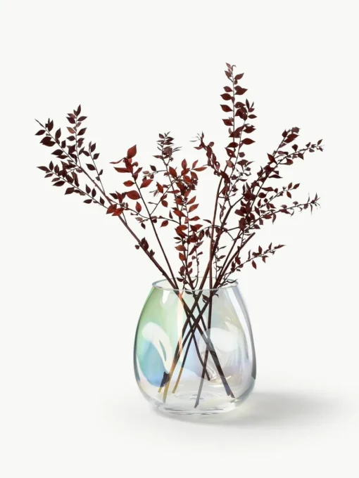 Mondgeblazen glazen vaas Rainbow, H 17 cm
