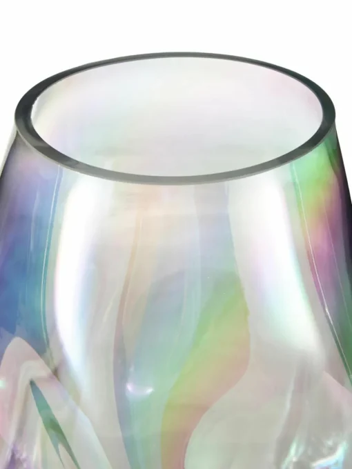 Mondgeblazen glazen vaas Rainbow, H 26 cm