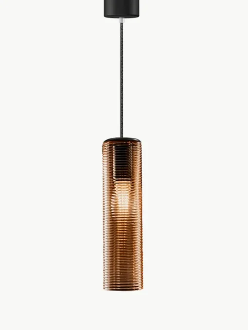 Mondgeblazen hanglamp Clio van getint glas