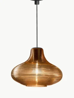 Mondgeblazen hanglamp Emma van getint glas