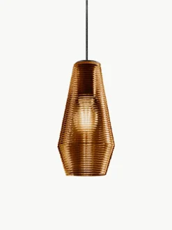 Mondgeblazen hanglamp Olivia van getint glas
