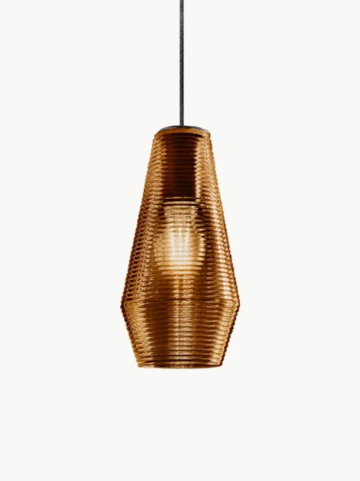 Mondgeblazen hanglamp Olivia van getint glas