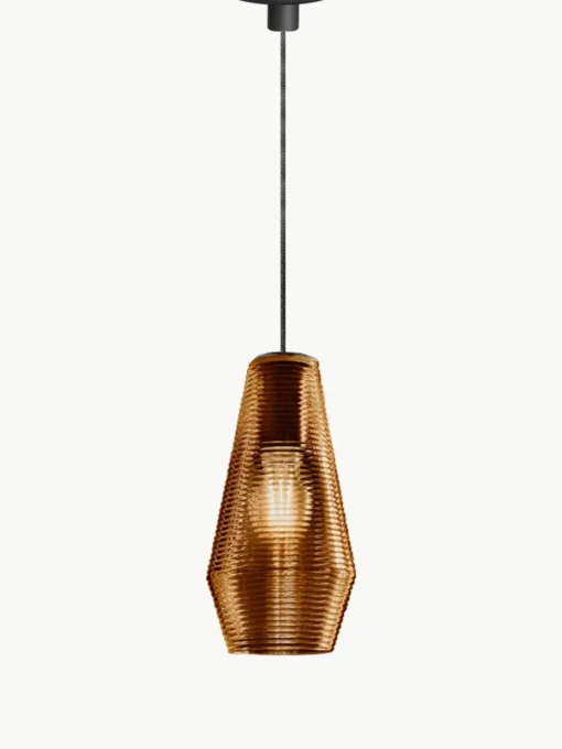 Mondgeblazen hanglamp Olivia van getint glas