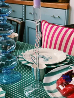 Mondgeblazen kandelaar Love uit borosilicaatglas