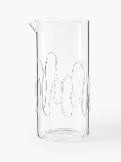 Mondgeblazen karaf Doodle met structuurpatroon, 1.2 L