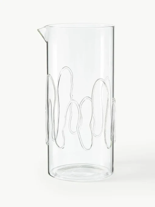 Mondgeblazen karaf Doodle met structuurpatroon, 1.2 L