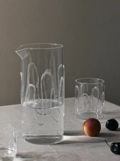 Mondgeblazen karaf Doodle met structuurpatroon, 1.2 L