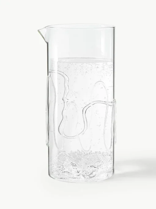 Mondgeblazen karaf Doodle met structuurpatroon, 1.2 L