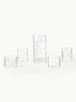 Mondgeblazen karaf Doodle met structuurpatroon, 1.2 L