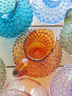 Mondgeblazen karaf Hobnail, 2 L