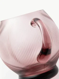 Mondgeblazen karaf Pum met groefstructuur, 2 L