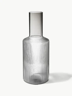 Mondgeblazen karaf Ripple met groefreliëf, 1 L