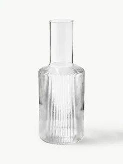 Mondgeblazen karaf Ripple met groefreliëf, 1 L