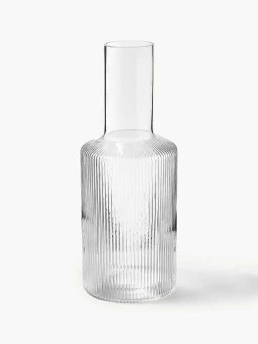 Mondgeblazen karaf Ripple met groefreliëf, 1 L