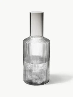 Mondgeblazen karaf Ripple met groefreliëf, 1 L