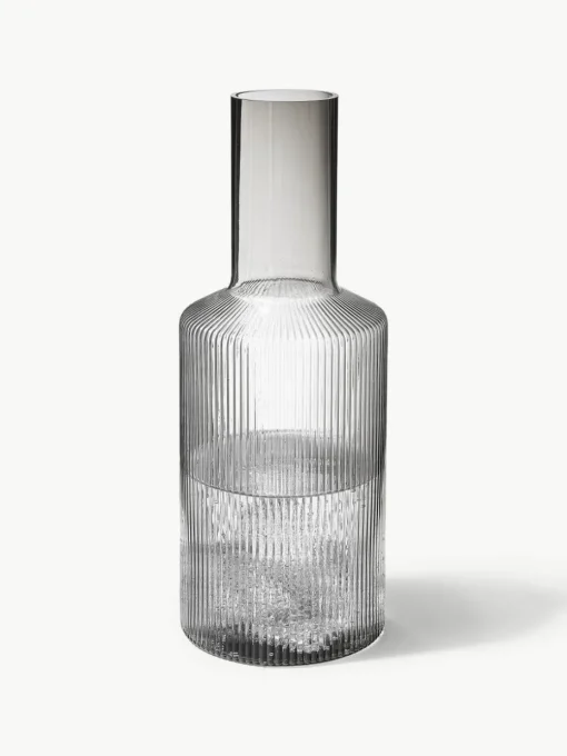 Mondgeblazen karaf Ripple met groefreliëf, 1 L