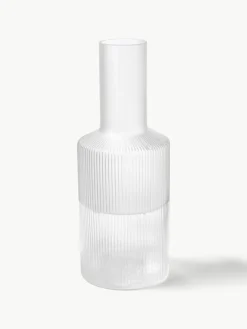 Mondgeblazen karaf Ripple met groefreliëf, 1 L