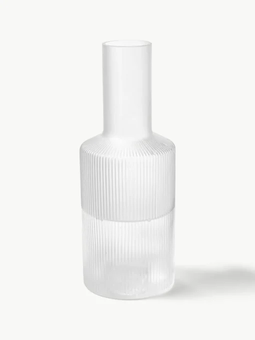 Mondgeblazen karaf Ripple met groefreliëf, 1 L