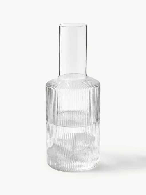 Mondgeblazen karaf Ripple met groefreliëf, 1 L