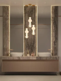 Mondgeblazen kleine LED hanglamp Collar