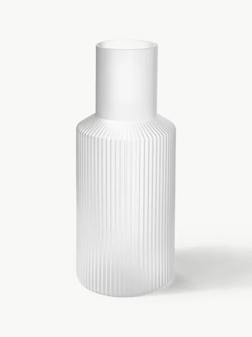Mondgeblazen kleine waterkaraffen Ripple met waterglas, set van 2