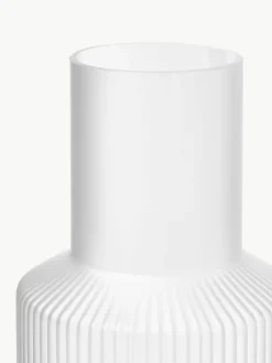 Mondgeblazen kleine waterkaraffen Ripple met waterglas, set van 2