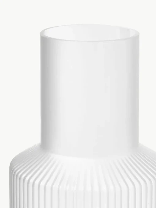 Mondgeblazen kleine waterkaraffen Ripple met waterglas, set van 2