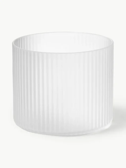 Mondgeblazen kleine waterkaraffen Ripple met waterglas, set van 2