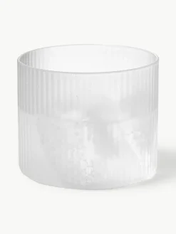 Mondgeblazen kleine waterkaraffen Ripple met waterglas, set van 2