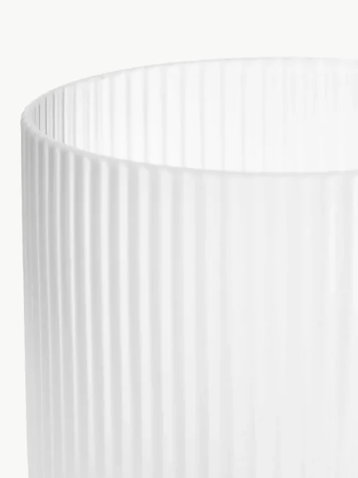 Mondgeblazen kleine waterkaraffen Ripple met waterglas, set van 2
