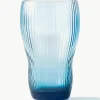 Mondgeblazen longdrinkglazen Pum met groefstructuur, 2 stuks