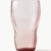 Mondgeblazen longdrinkglas Pum met groefstructuur, 2 stuks